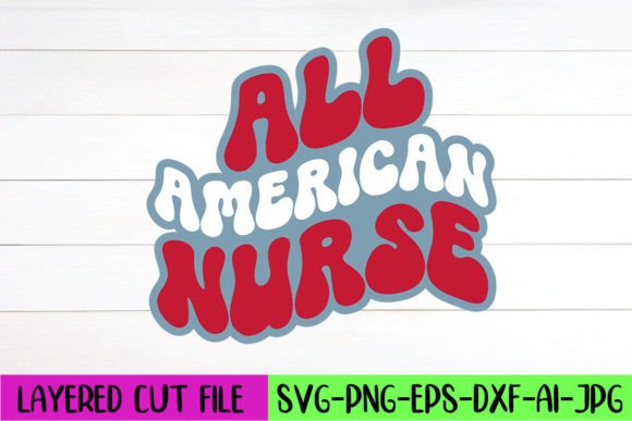 All American Nurse Retro Graphics for Crafts