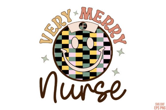 Christmas Very Merry Nurse Graphics for Crafts