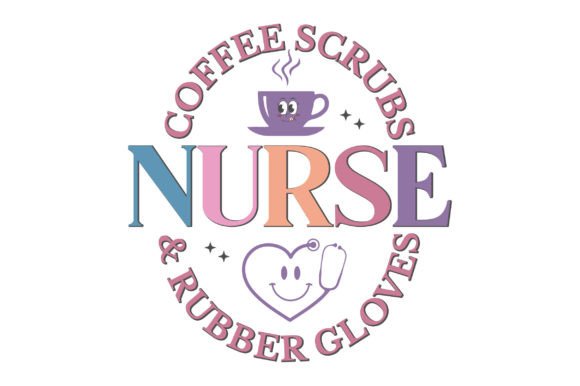 Coffee Scrubs Nurse Gloves: Graphics for Crafts