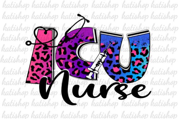 ICU Nurse Leopard Career Graphics for Crafts