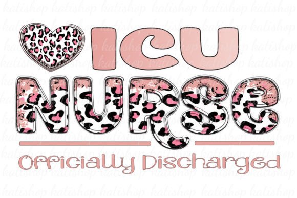 ICU Nurse Retirement Pink Sublimation Graphics & Crafts