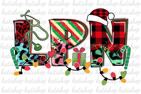 LPN Christmas Nurse Graphics for Crafts