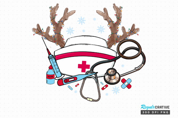 Nurse Christmas Graphics for Crafts & Design