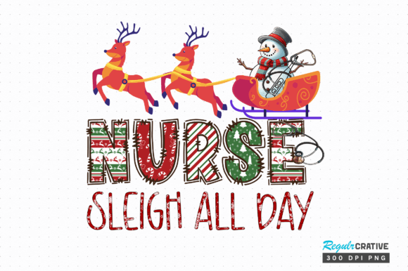 Nurse Sleigh Graphics for Crafts