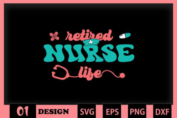 Retired Nurse Heartbeat Graphics for Crafts