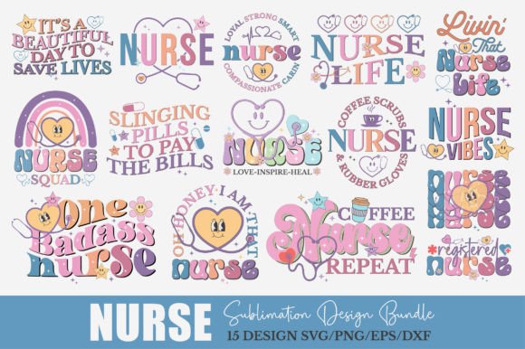 Retro Nurse Graphics for Crafts & Branding