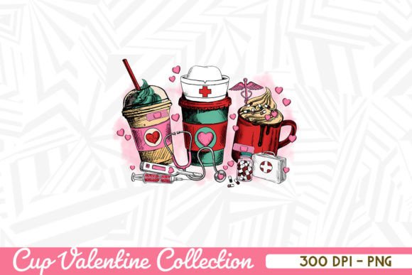 Valentine Cup Nurse Graphics for Crafts